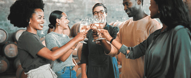 friends drinking wine